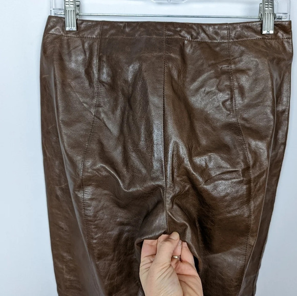 90s Y2K VINTAGE Bratz Hugo Buscati Collection sz. 6 Leather Pants Straight Leg - Picture 8 of 10